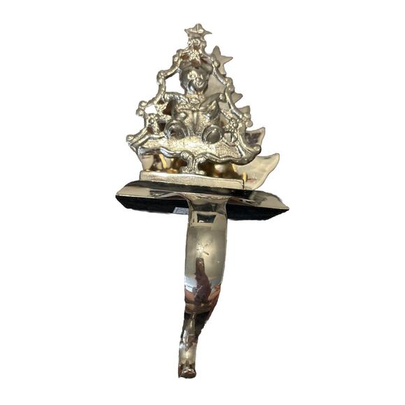 Christmas Tree With Teddy Bear Silver Stocking‎ Holder - Picture 1 of 4